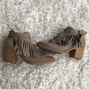 Maurices Fringe Heeled Bootie